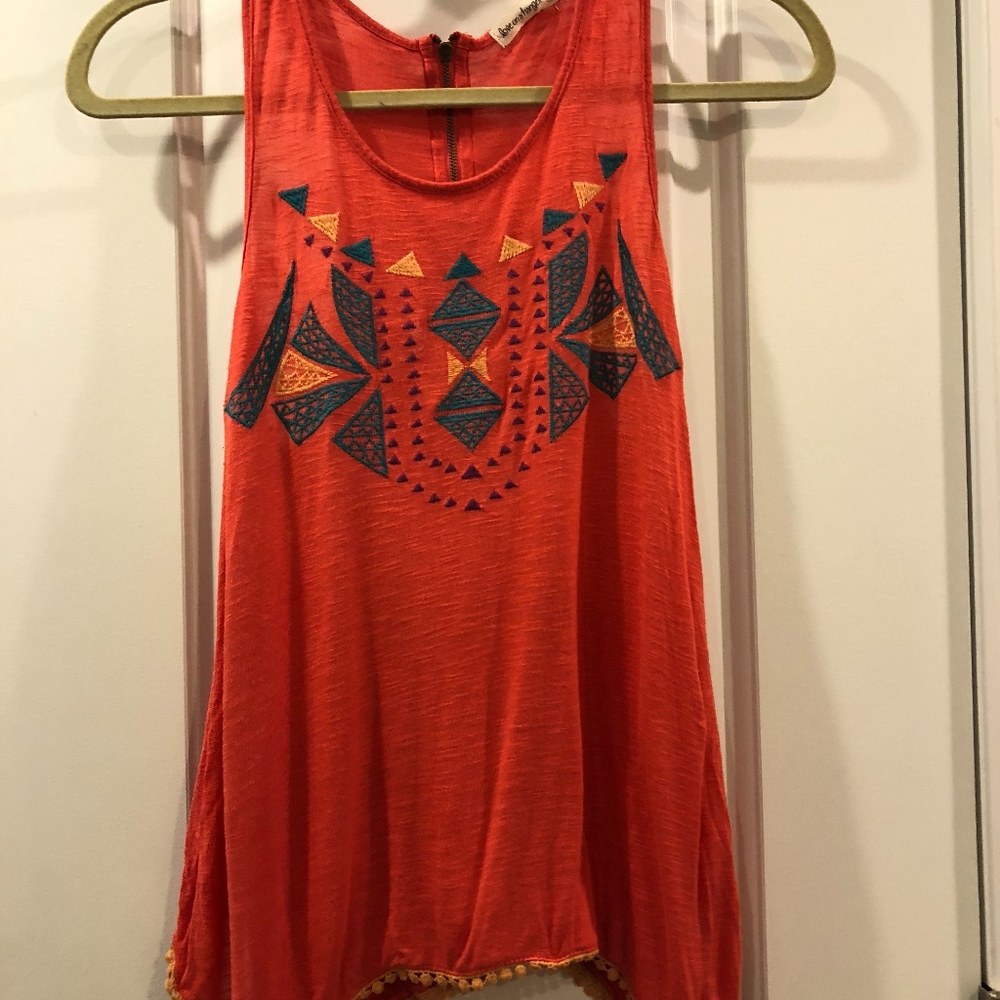 Orange Geo Design Racerback Tank